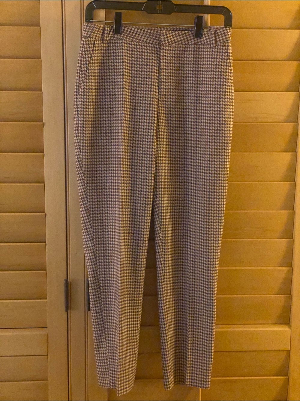 L'AGENCE Ludivine Neutral Plaid High Rise Tailored Straight Leg Crop Pants